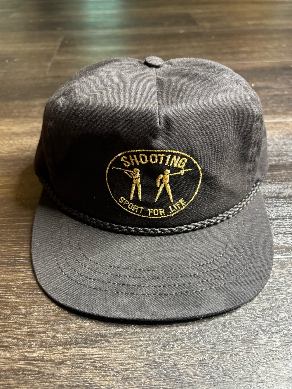 Vintage Shooting Sport For Life Embroidered Leather Strap Back Hat